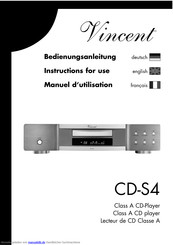 VINCENT CD-S4 Bedienanleitung