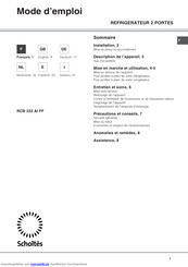 SCHOLTES RCB 332 AI FF Gebrauchsanleitung