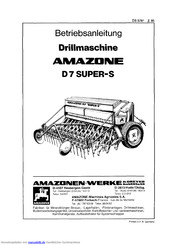 Amazone D 7 SUPER-S Betriebsanleitung
