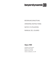 Beyerdynamic Opus 900 Bedienungsanleitung