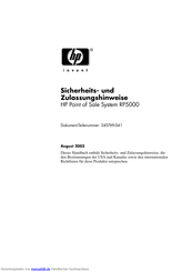 HP rp5000 Sicherheits- Und Zulassungshinweise
