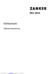 ZANKER ZKC 2016 Gebrauchsanleitung