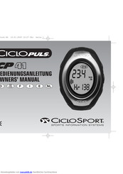 CICLOSPORT CICLOPULS CP 41 Bedienungsanleitungen