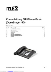 tele2 OpenStage 15G Kurzanleitung
