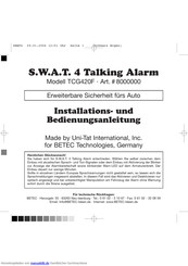 Betec S.W.A.T. 4 Talking Alarm Bedienungs Und Installationsanleitung Handbuch