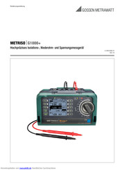 Gossen MetraWatt METRISO G1000+ Bedienungsanleitung