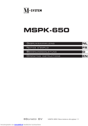 M-system MSPK-650 Bedienungsanleitung