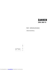 ZANKER ZKK 2661 S Gebrauchsanleitung
