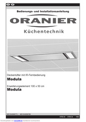 Oranier Modula Bedienungs Und Installationsanleitung Handbuch