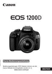 Canon EOS 1200D Kurze Bedienungsanleitung