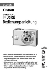 Canon Digital IXUS V2 Bedienungsanleitung