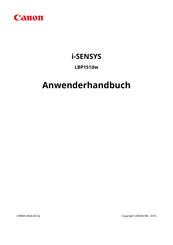 Canon i-SENSYS LBP151dw Anwenderhandbuch