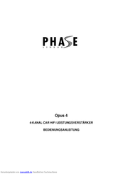 Phase Linear Opus 4 Bedienungsanleitung