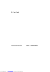 AEG Electrolux B57415-5 Benutzerinformation