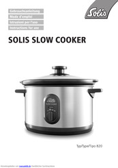 SOLIS Slow Cooker 820 Gebrauchsanleitung
