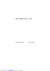 AEG Electrolux ÖKO-LAVAMAT 47230 Benutzerinformation
