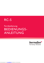 Bernafon RC-S Bedienungsanleitung