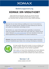 Xomax XM-VRSU743BT Bedienungsanleitung