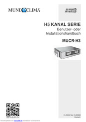 MUND CLIMA MUCSR-H3 Benutzer- Und Installationshandbuch