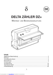 DELTA ZÄHLER DZ+ Montage- Und Bedienungsanleitung