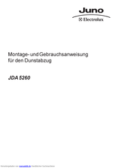JUNO JDA 5260 Montage- Und Gebrauchsanleitung