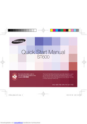 Samsung ST600 Schnellstartanleitung