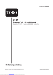 Toro 74161TE Bedienungsanleitung