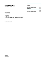 Siemens SIMATIC S7-1200 Motion Control V11 SP2 Funktionshandbuch