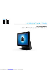 Elo Touch Solutions 15E3 Bedlenungsanleitung