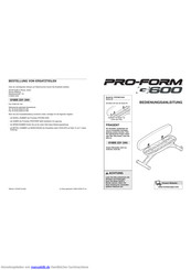 Pro-Form PFEVBE12540 Bedlenungsanleitung