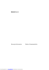 AEG Electrolux COMPETENCE B43013-4 Benutzerinformation