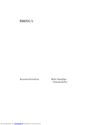 AEG Electrolux B98205-5 Benutzerinformation