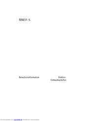 AEG Electrolux B9831-5 Benutzerinformation