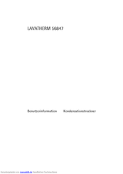 AEG Electrolux LAVATHERM 56847 Benutzerinformation