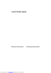 AEG Electrolux LAVATHERM 58840 Benutzerinformation