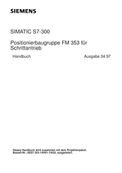 Siemens SIMATIC S7-300 FM 353 Handbuch
