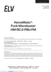 elv HM-RC-2-PBU-FM Bedienungsanleitung