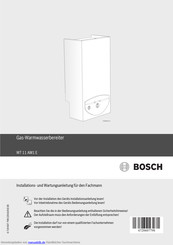 Bosch WT 11 AM1 E Installationsanleitung