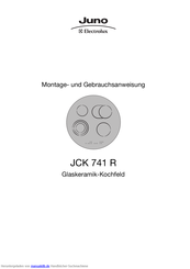 Juno JCK 741 R Montage- Und Gebrauchsanweisung