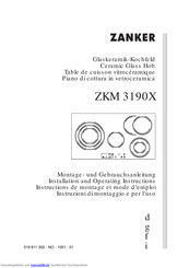 ZANKER ZKM 3190X Montage- Und Gebrauchsanleitung