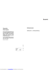 Silentic 600/490 Gebrauchs- U. Einbauanleitung