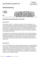 Bachmann Liliput L13203 Serie Betriebsanleitung