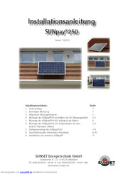 SUNSET Energietechnik SUNpay 250 Installationsanleitung