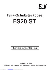 elv FS20 ST Bedienungsanleitung