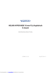 VOIGTLANDER HELIAR-Hyper wide 10 mm F5,6 Asphärisch e-mount Bedlenungsanleitung