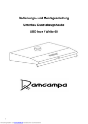 Damcampa UBD Inox, UBD White 60 Bedienungs- Und Montageanleitung