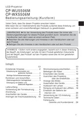 Hitachi CP-WX5506M Bedienungsanleitung