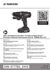 Parkside PSBSA 20-Li C3 Originalbetriebsanleitung