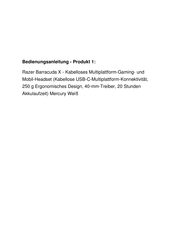 Razer BARRACUDA X Handbuch