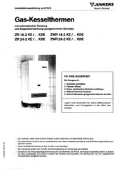 Bosch Junkers ZR 18-2 KE Installationsanleitung